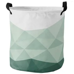 ランドリーバッグ幾何学的な緑の三角ダーティバスケット折りたたみ可能な防水性ホームオーガナイザー衣料子供子供向けストレージ