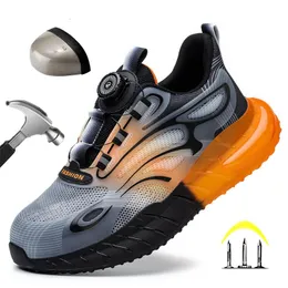 Scarpe di sicurezza da uomo con bottoni rotanti scarpe sportive stivali protettive Parker Steel Scarpe per anelli per anelli 240410