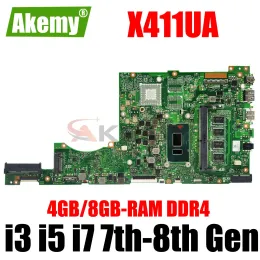 Motherboard X411UA Mainboard For ASUS Vivobook 14 X411U K411UA Laptop Motherboard I3 I5 I7 7th/8rh 4GB/8GBRAM UMA MAIN BOARD