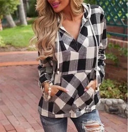 Koszulki bluzki w kratę damskie 2018 Spring Long Rleeve Shirt Lady Cotton Shirt Plus Size Casual Blusas7238090