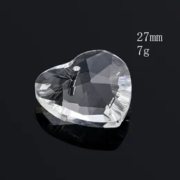 5st Transparent 27mm Österrikiskt element Peach Heart Pendant Sun Catcher Crystal Chandelier Decor Facetter Glass Prism Love Pärlor