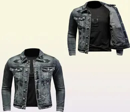 Vintage motosiklet denim ceket erkekler bahar sonbahar erkek kovboy ceketleri yıkanmış kot pantolonlar boyut m-4xl jaqueta maskulina erkekler9905029