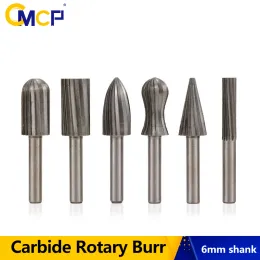 CMCP HSS Çelik Döner Burr 6mm Şey Rahip Burr Ahşap Dosya Metal Gravür Taşlama Bit