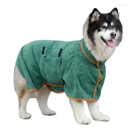 Dog Apparel Drying Robe Pet Bath Super Absorbent Thick Terry Towel Adjustable Strap In Hood Stomach Fast