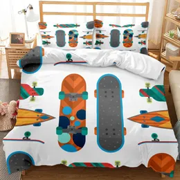 Conjuntos de cama Scooter Conjunto King Size Roller Patinação Tampa de edição de colchas de casal de casal colorido jogo têxteis adolescentes para adolescentes