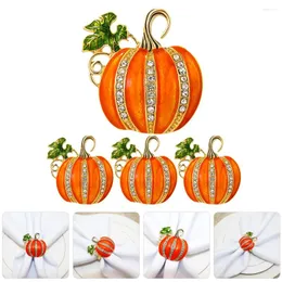 Dinnerware Sets 4 Pcs Napkin Buckle Festival Rings Party Decorations Halloween Table Decorate Pumpkin Alloy Banquet Holders Tables