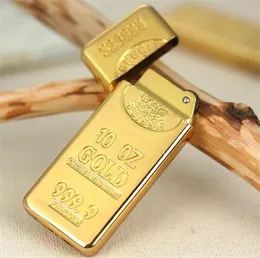 Acessórios para cigarros de isqueiros moda a barra de ouro da tocha de butano de metal de metal de metal whole4091907