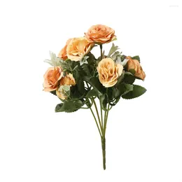 الزهور الزخرفية زينييا الاصطناعية 8 رؤوس الفاوانيا الحرير زهرة الزفاف الكوبية المنزل كبير في الهواء الطلق