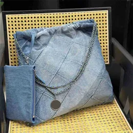 Şık klasik elmas tote çanta vintage totes kadınlar zincir denim lüksler çanta tasarımcı omuz çantaları bayan retro yüksek kapasiteli crossbody alışveriş çantası 230524