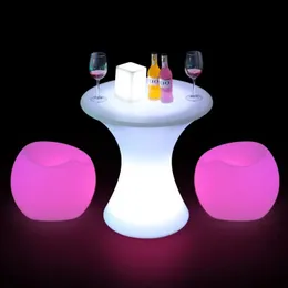 Nowe meble z baru LED Kolny ładowalny stół do wina Wodoodporny Luminous Cocktail Table KTV Disco Bar