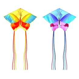 Pipada de borboleta grande adequada para o parque de praia voando com 328 pés de kite stringpurple e amarelo opcional 240407