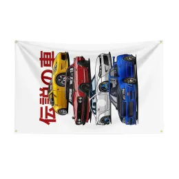 Banner per auto da corsa per carte di auto in poliestere per bandiera per auto JDM da 90x150 cm per decoro1