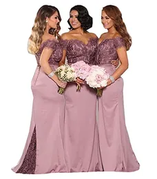 Najpkwjętsze kobiety koronkowe sukienki druhny długie vestido fiesta boda invitada formalny syrena pokojówka honorowa szata szlafroki