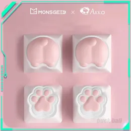 Accessoires AKKO Keycaps Rock Paper Gamer Mechanische Tastaturzubehör Artisan Silicon OEM MAT Simulation Feeling für DIY Zoll Büro