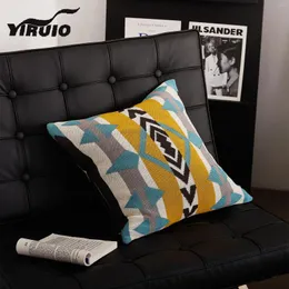 Travesseiro yiruio marca chique boho algodão estojo exótica decoração de decoração capa de cama 45 madrugada de malha étnica macia