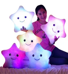 Travesseiro de luminária de luz flash LED Five Star Doll Plush Animal