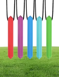 8 Colors Baby Soothers Chew Necklace Silicone Teething Pendant Food Grade for Autism Kids Mom9547932