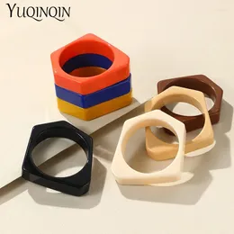 Bangle Trendy Retro Color Wide Big Bangles Acrylic Resin Geometric Irregular Bracelet For Women Girls Party Travel Jewelry