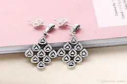 NEU 925 Sterling Silber Tränenabfall Anhänger Dangle Ohrring Set Original Box für P CZ Diamond Crystal Women Ohrringe5430286