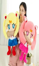 2560 cm Kawaii anime Sailor Moon Pluszowa zabawka Śliczna księżyc Hare ręcznie robiona farba do spania poduszka miękka kreskówka Brinquidos Girl Dift8453613
