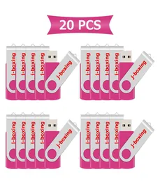 Pembe Bulk 20pcs 32GB USB Flash Sürücüler Döner dönen metal flaş bellek çubuğu 32GB Bilgisayar Dizüstü Bilgisayar Tablet Başparmak Kalem Sürücüleri ST2418960