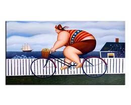 Fernando Botero Cycling Handpainted HD Print Classic Portrait Art Oil Painting On Canvas Home Deco Wall Art Frame Options fr129363436