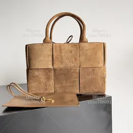 Tygväska 10a Toppkvalitetsdesignväska liten 30 cm corduroy mocka läder handväska lady axelväska med låda b98