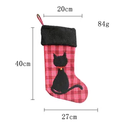 Özel işlemeli evcil hayvan çorap kişiselleştirilmiş kedi/köpek Noel çorap ekose Noel çorap adlı tatil çorapları ile