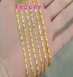 24K Real Gold Plated Gold Color Bracelet Tamanho de 175cm de moda para jóias femininas Whole8818714