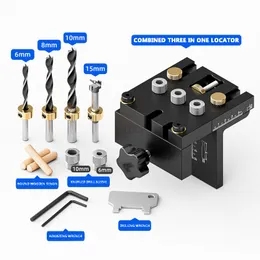 Ahşap İşleme 3 3 Doweling Jig Kit Mobilya Deliği Deliği Delme Kılavuzu Kılavuz Kılavuzu Dikey Cep Deliği Jig DIY DEY CARPENTY ARAÇLARI