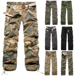 Calça calças de carga homens 2023 novas calças de camuflagem Casual Multiplocket Exército Combate Calças mensais calças de carga Militares Plus Tamanho