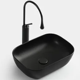 Ceramic Washbasin Bathroom Sink Solid Color Mini Washroom Vessel Sink Modern Minimalist Hotel Balcony Hand Wash Basin Free Drain