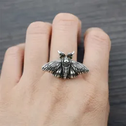 12pcs Gothic Finger Animal Butterfly Ring Dead Head Skull Motten Ringe für Frauen240412