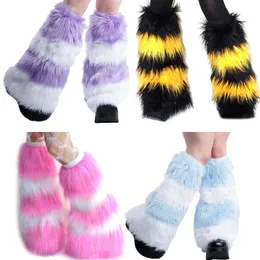 Faux Fur Cuffs Pile Pile Socks Women Winter Warm Thickened Leg Warmer Cuff Furry Foot Cover