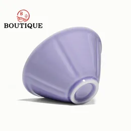 125ml Boutique Smoke Purple Ceramic Gaiwan Boutique Bamboo Hat Tea Tureen Household Tea Making Cover Bowl Cafes Supplies Gift