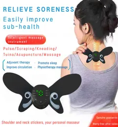 Portable Mini Cervical Electric Neck Massager Doing And Back Anytime Anywhere Stimulator Stickers6657196