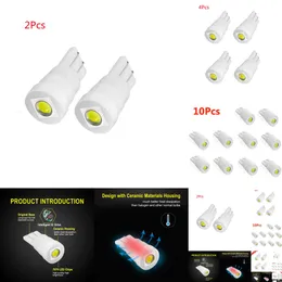 New 2024 2024 Decorative Lights Ceramic T10 W5w LED Bulbs 194 168 White 6000K Car Interior Lights Wedge Parking Lights Bulbs For Cars Plate Light Auto Lamp 12V