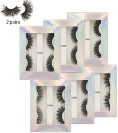 EPACKET NEUE WOLLE Lashes Packaging Box Billig 3D -Nerz Wimpern 2 Paar Pairs Private Label Custom Eyelash 6661084927