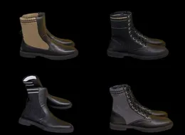 Projektanci Buty bojowe Rockoko dla kobiet kostki Martin buty Knit skórzane buty motocyklowe wkładki tkaninowe Lia Winter Booti6551094