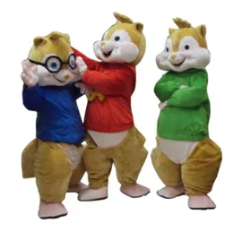 Halloween Alvin e The Chipmunks Mascot Costume Halloween Christmas Fanche Fanche Party Caracteres de caráter traje adultos homens vestidos carnaval unissex adultos