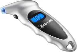 Digital däcktrycksmätare 150 psi 4 -inställningar för bilbilscykel med bakgrundsbelyst LCD och NONSLIP GRIP SILVER 1 PACK7446996