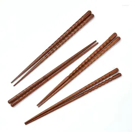 Chopsticks Handcarved Solid Wood-Chopsticks Reusable Pointed Sushi El Household Tableware Chopstick Wooden Dinnerware