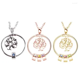 Chains YUYU Material Diy Beaded Necklace Birthday Stone Hollow Wishing Tree Clavicle Chain Female