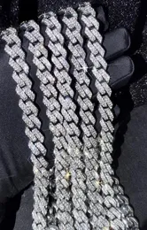 15 mm Micro Pave Prong Cuban Chain Halsketten Mode HipHop voll vereisere Strassschmuck für Männer Frauen1682111