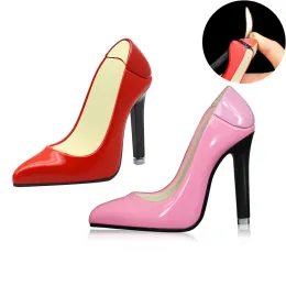 Cute Ladys High heeled Shoes Lighter Creative Personality Butane Gas Women Lighters for Cigarette Collection Decoration ZZ