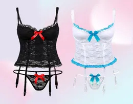 Women039s Sleepwear pornô lingerie sexy feminino feminino de renda erótica colete de espartilho lenceria mujer sexo damas ligas deslizações roupas íntimas