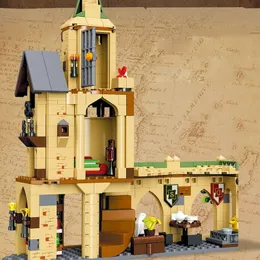 Kreative Hogwarts Courtyard Castle Magic College Bausteine Haus Architektur Ziegel Spielzeug Geschenk für Kinder Kinder Junge Erwachsene