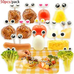 Forks Fruit Fork Cartoon Mini Eyes Dzieci plastikowe bento akcesoria dla dzieci dorosłych słodkie