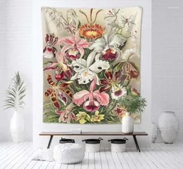 Wandteppiche Orchideen Vintage Botanische Wand Hanging Blumen Illustration Ernst Haeckel Natur Malerei Schlafsaal Boho Schlafzimmer