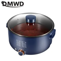 POTS DMWD 5L multifunktionell elektrisk spis varm kruka Nonstick Multicooker 1.3kW Power Justerbar sovsal Stirfrying Pan Noodles Boiler